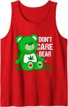 Funny Bear Smoking Weed Cannabis Marijuana 4:20 Weed Bear Herb Bear Don't Care Funny Bear Marijuana Cannabis Tank Top - Red