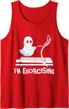 Exorcise Halloween Ghost Horror Funny Costume Funny Gym Exercise Workout Spooky Halloween Ghost I Exorcise Tank Top - Red