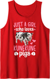Kunekune Pigs For Kunekune Pig Girl Girl Who Loves Kunekune Pigs Cute Kunekune Pig Lover Tank Top - Red