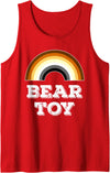 ArtDiggs-BearPride Bear Toy - Gay Bear Pride Rainbow Tank Top - Red