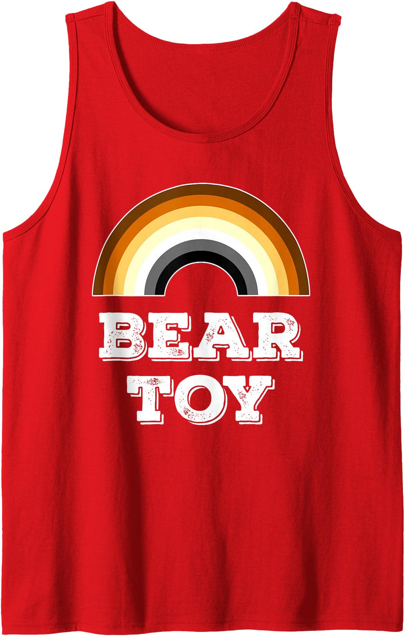 ArtDiggs-BearPride Bear Toy - Gay Bear Pride Rainbow Tank Top - Red