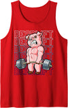 Bodybuilding Gifts Pig Gym Weight Training Deadlift Tank Top - Red