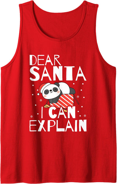 Santa Panda Lover Xmas Cute Animal Bear Christmas Panda Tank Top