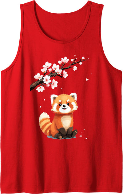 Japanese Red Panda | Cherry Blossoms & Cute Bear Tank Top