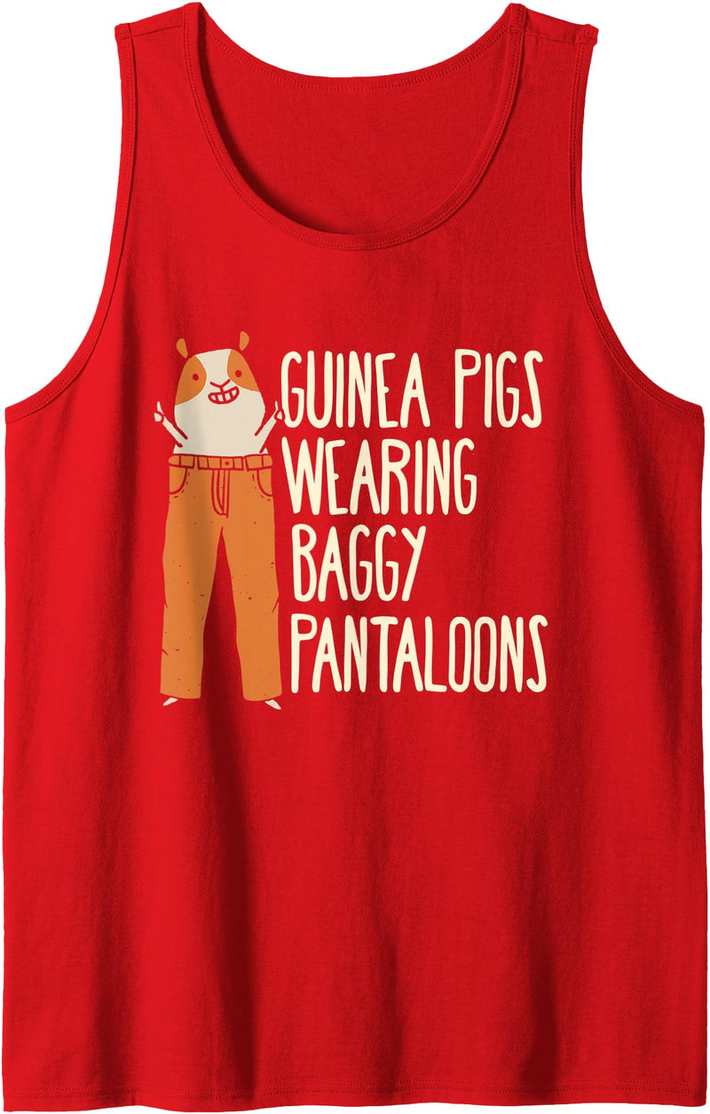 Guinea Pig Gift Idea Guinea Pig Lover Pet Cavy Guinea Pigs Wearing Baggy Pantaloons Guinea Pig Lover Pet Tank Top - Red