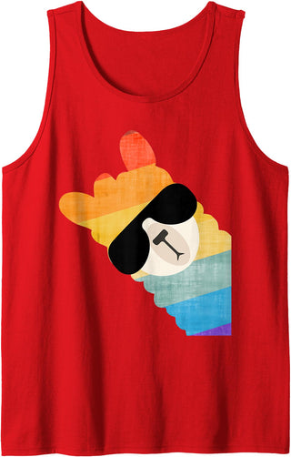Llama Alpaca gifidea for men and women Rainbow Alpaca Llama Fun with sunglasses for women and men Tank Top - Red