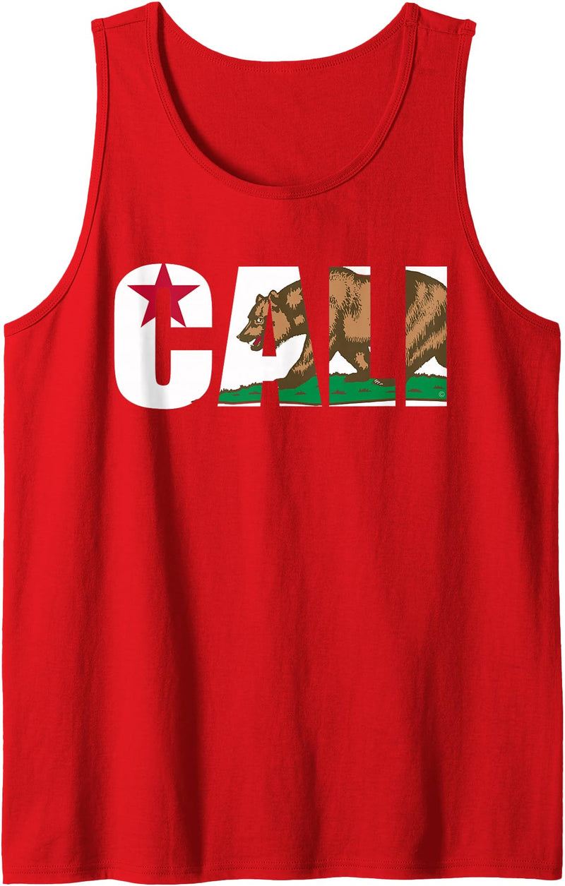 California Republic Flag Souvenir Novelty Gift California Flag Cali Home Love Men Women Kids Tank Top - Red