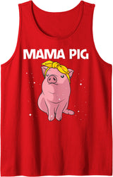 Cool Pig Gift Pig Lover Stuff & Accessories Cute Pig Art For Women Girls Mom Pig Farmer Hog Swine Lover Tank Top - Red