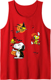 Peanuts Snoopy and Woodstock Halloween Fun Tank Top - Red