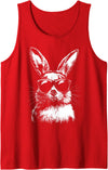 Rabbit Easter Bunny Sunglasses Tank Top in Red