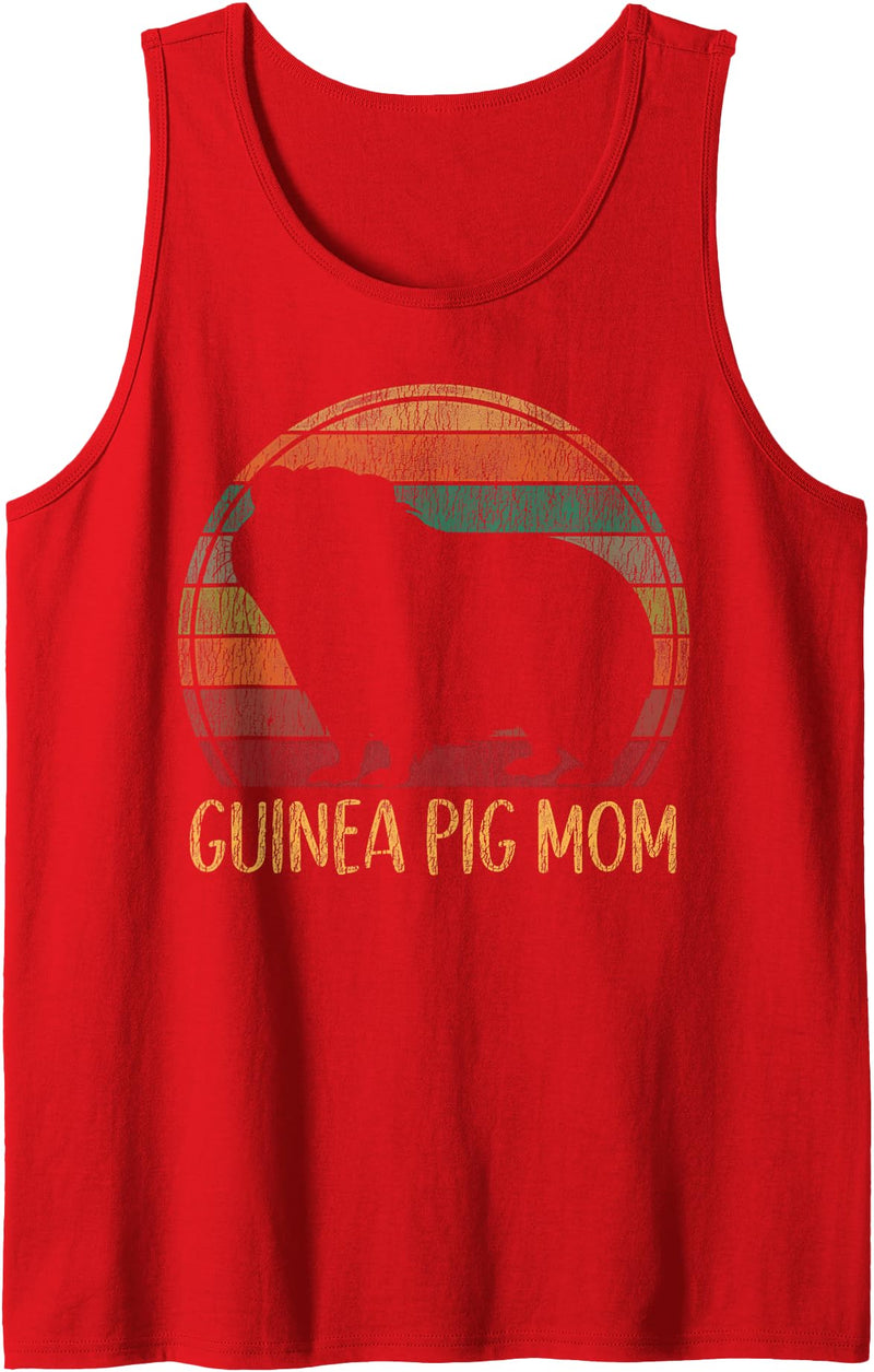 Cute Guinea Pig Lover HD0 Guinea Pig Retro Vintage Guinea Pig Mom Tank Top - Red