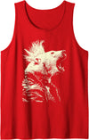 Rebellious Animals Punk Gifts Funny Polar Bear Rocker Musician Animal Punk Rock Grunge Tank Top - Red