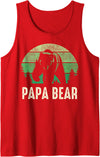 Papa Bear Tops Green Retro Mens gift Tank Tops Papa Bear Tank Top Green Retro Mens gift Tank Top - Red