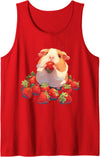 Cute Strawberry Animals Strawberry Guinea Pig Drawing Strawberries Cute Guinea Pig Tank Top - Red