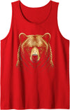 Realistic Bear Portrait Wildlife Realistic Bear Portrait Bear Wildlife Tank Top - Red