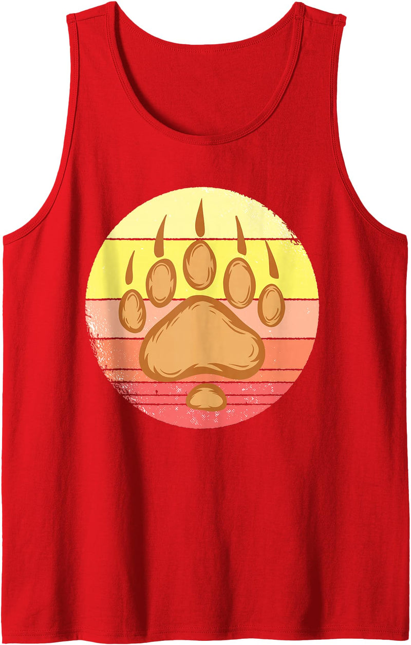 Bearpaw National Park bearpaws Papa Bear Paw Wildlife Tank Top - Red