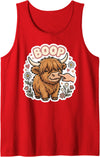 Boop Club Co Boop Highland Cow Nose Cute Farm Animal Floral Humor Tank Top - Red