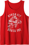 Funny Bear Kinda Fit Sorta Fat Gym Weightlifting Kinda Fit Sorta Fat Funny Gym Bear Weightlifting Workout Tank Top - Red