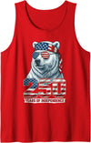 Patriotic Bear Freedom Anniversary Celebration Polar Bear 250 Years of Independence Patriotic America 1776 Tank Top - Red