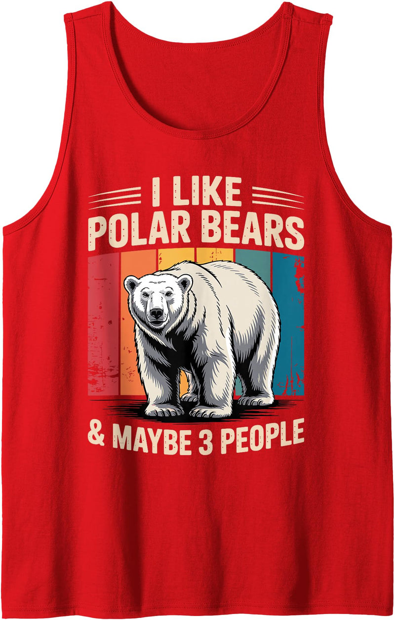 Polar Bear Gift Polar Bear Accessories & Stuff Cute Polar Bear Art for Men Women Kids Arctic Polar Bear Tank Top - Red