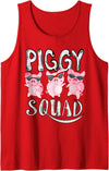 Cool Lucky Swine Fans Party Girl Boy Pork Team Art Piggy Squad | Cute Pig Farmer Animal Lovers Funny Farm Gift Tank Top - Red
