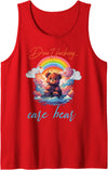 Don't fucking care bear tees Don't fucking care bear Tank Top - Red