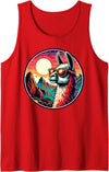 Peruvian Trip And Llama Peru Vacation Alpaca At Machu Picchu in Peru Tank Top - Red