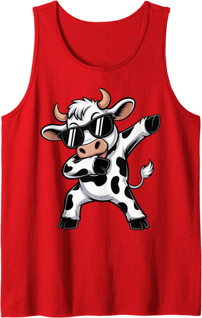 Cool Dab Calf Cow Print Idea for Adult and Kids Cute Tank Top