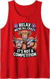 Ranch Folks Country Humor Funny Crazy Highland Cow Humor Design Tank Top - Red