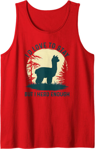 Alpaca Designs For Llama Lovers Alpaca Funny Vintage Alpaca Cool Llama Lover Tank Top - Red