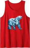 Arctic Wilderness Polar Bear Mountain Ice Crystal Glacier Nordic Landscape Polar Bear Tank Top - Red
