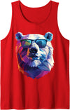 Funny Polar Bear Gift for Men, Women, Dad & Mom Polar Bear Dad Mom Cool Sunglasses - Polar Bear Tank Top - Red