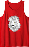 Löwenkopf Großkatze Safari Horoskop Astrologie White Lion Head Zodiac Sign Leo Astrology Tank Top - Red