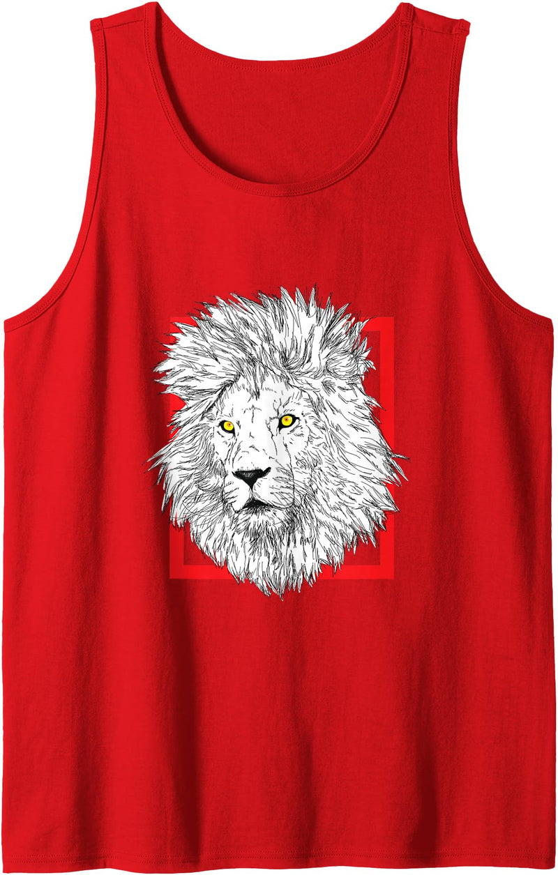 Löwenkopf Großkatze Safari Horoskop Astrologie White Lion Head Zodiac Sign Leo Astrology Tank Top - Red