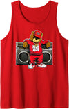 Retro teddy bear hip hop t-shirt for men & women HIP HOP TEDDY BEAR Hip Hop Anniversary Graffiti Boombox Tank Top - Red
