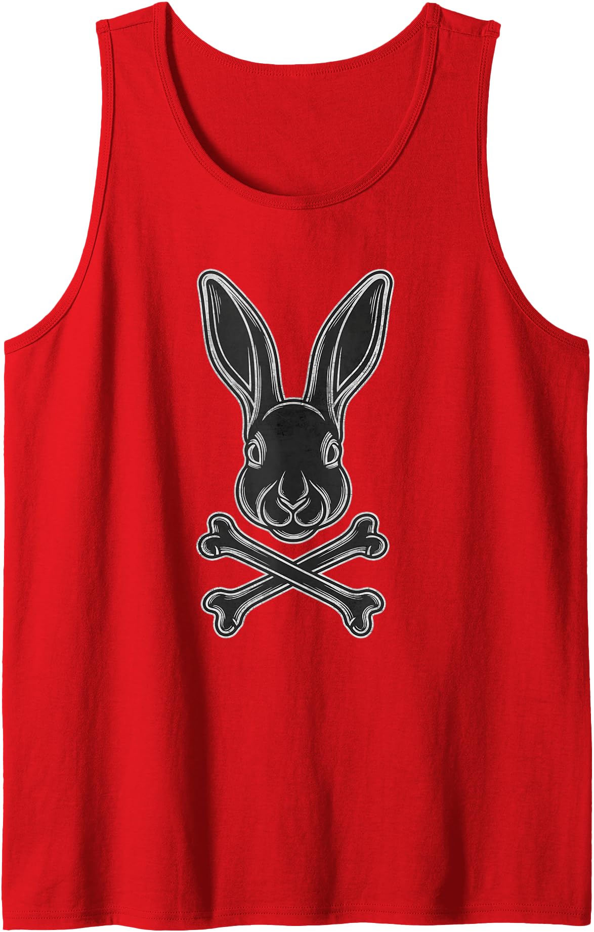 Easter Rabbit Crossbones Gothic Bunny Jolly Roger Flag Egg Tank Top in Red