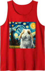 Mini Lop Rabbit Starry Night Tank Top in Red