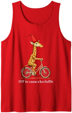 Giraffe Off To Cause A Kerfuffle Tees Giraffe Off to Cause A Kerfuffle Tank Top - Dark Heather Grey