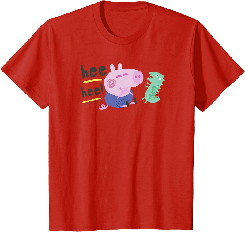 Peppa Pig HEE HEE! George Playing with Mr. Dinosaur T-Shirt - Red
