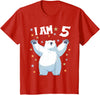 5 years old 5th birthday Polar Bear 5 Years old 5 birthday Polar Bears Boy girl Polar Bear T-Shirt - Red
