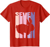 7th Birthday Gift Bunny Rabbit Fan 7 Years Old Girl T-Shirt in Red
