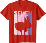 7th Birthday Gift Bunny Rabbit Fan 7 Years Old Girl T-Shirt in Red