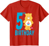 Care Bears Birthday Bear Celebrates A 5th Birthday T-Shirt - Red