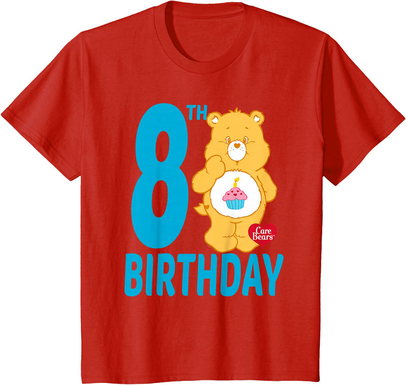 Care Bears Birthday Bear Celebrates A 8th Birthday T-Shirt - Red
