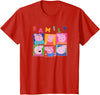 Peppa Pig Family Portrait Panels T-Shirt - Red