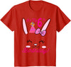 Its My 6th Birthday Girl Bunny Rabbit Theme Party (six) T-Shirt in Red