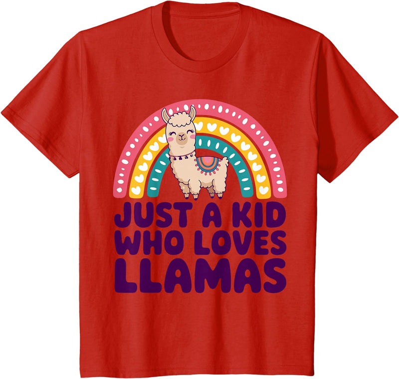 Kids Llama Shirts Childrens Llama Kids T-Shirt - Red