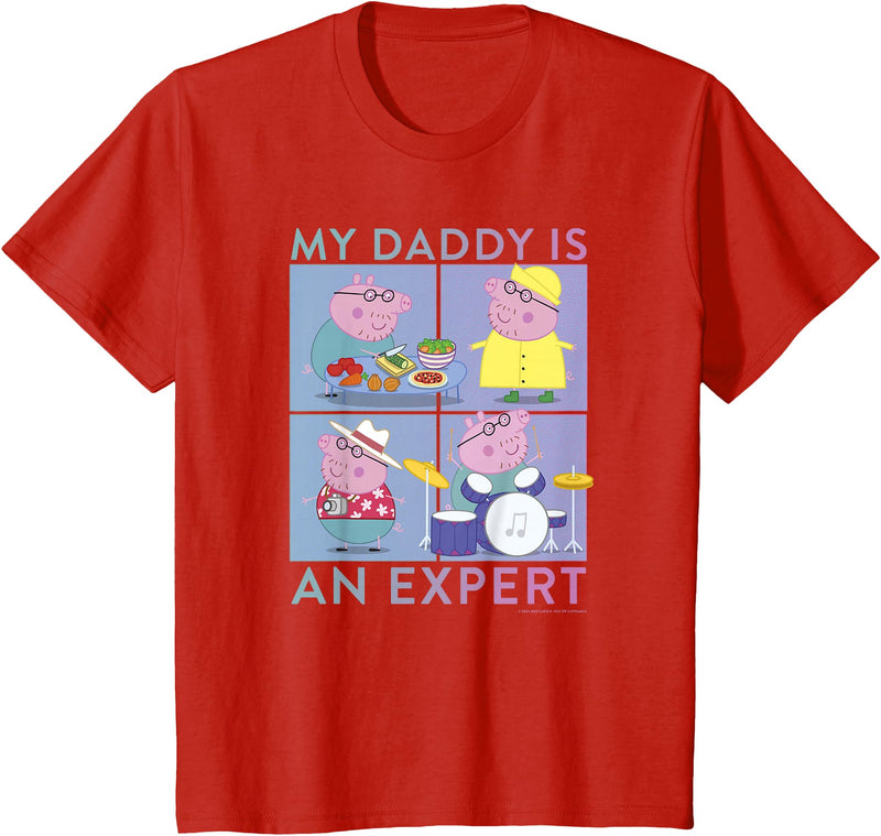 Peppa Pig Father's Day Daddy Pig Expert T-Shirt - Red