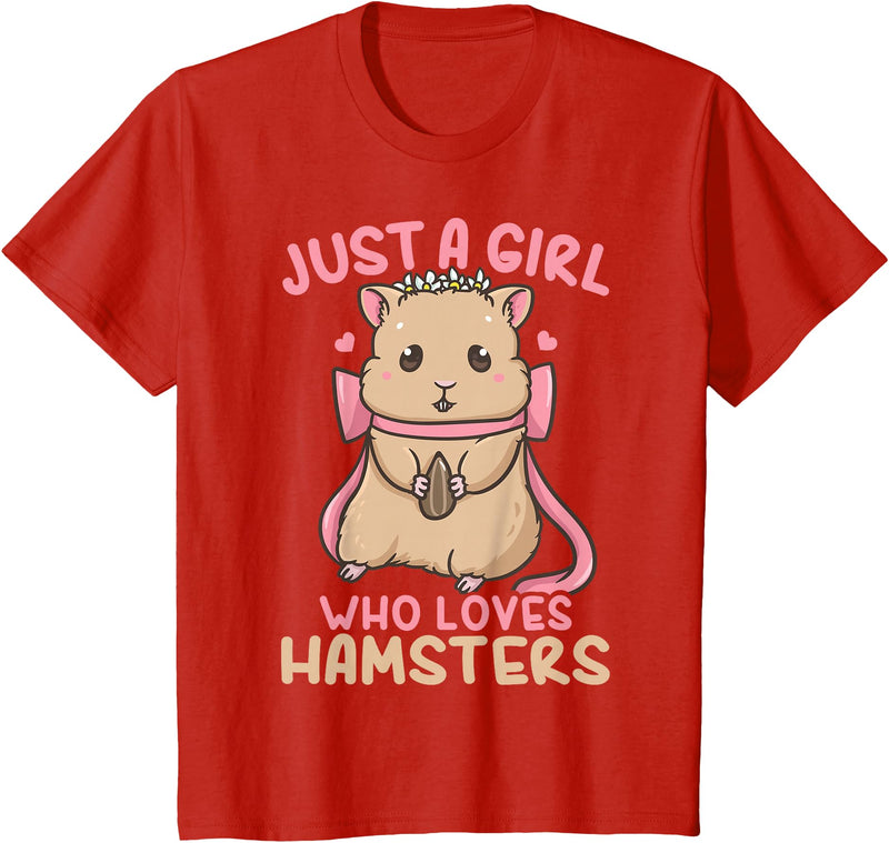 Kids Hamster Just A Girl Who Loves Hamsters T-Shirt - Red
