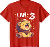 3 years old 3rd birthday Lion 3 Years old 3 birthday Lions Boy Girl Lion T-Shirt - Red